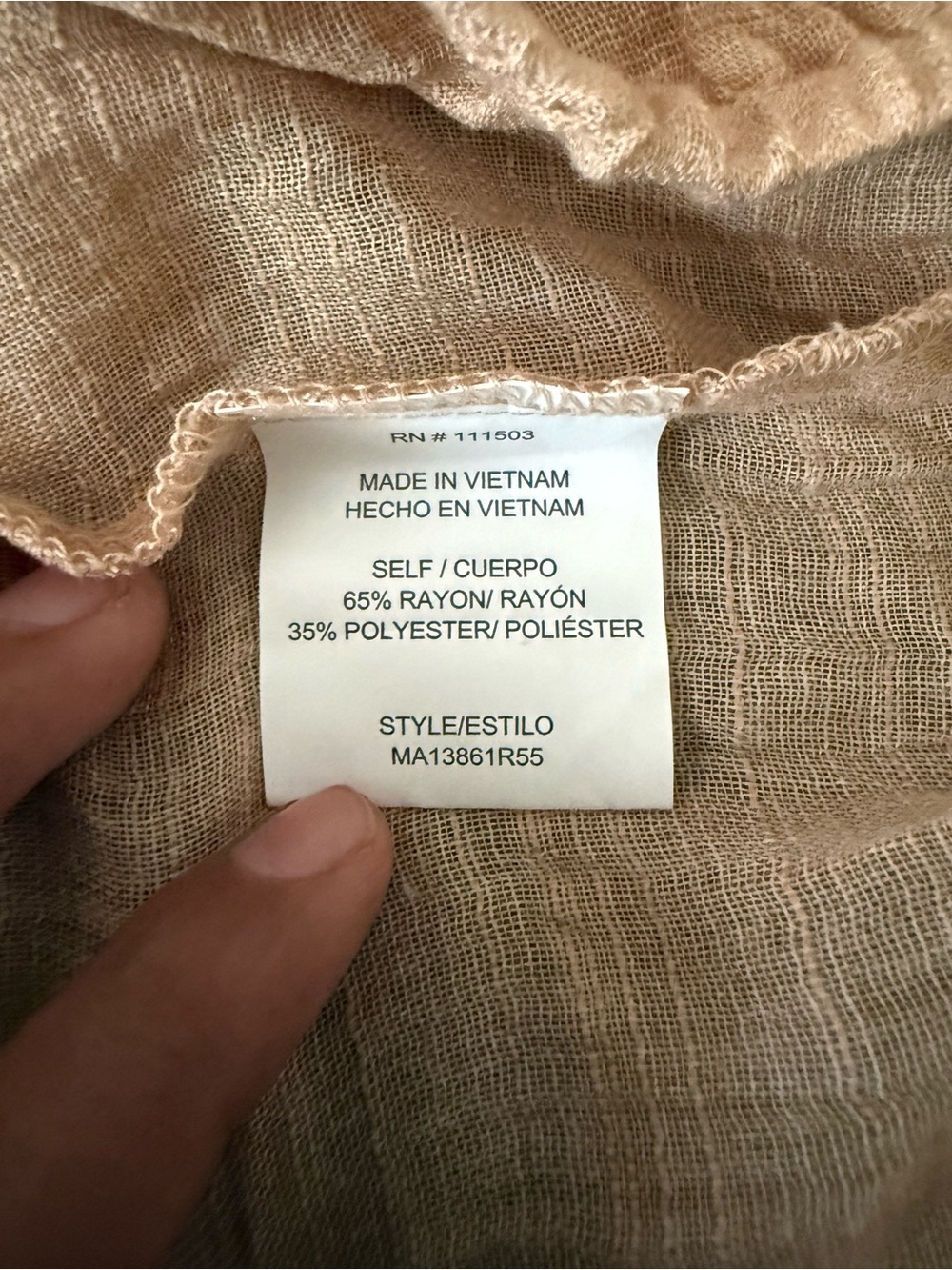 Lily Star Women's Brown Shirt. Size 1X Neck V with an elastic band at the bottom - Picture 10 of 10